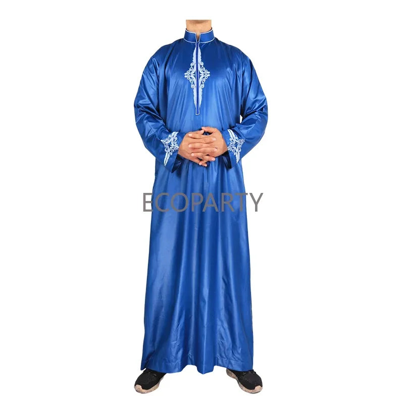 2023 New Spring Long Sleeve Aman Abaya 1Piece for Men Kaftan Pakistan Muslim Saudi Arabia Islam Clothing Prayer Clothing Robe