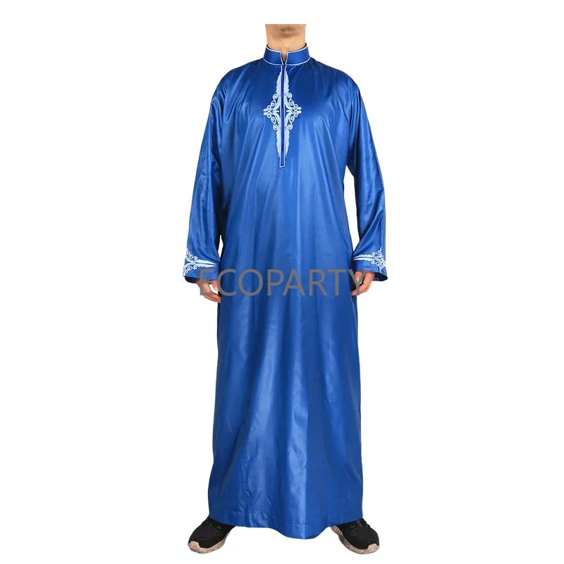 2023 New Spring Long Sleeve Aman Abaya 1Piece for Men Kaftan Pakistan Muslim Saudi Arabia Islam Clothing Prayer Clothing Robe