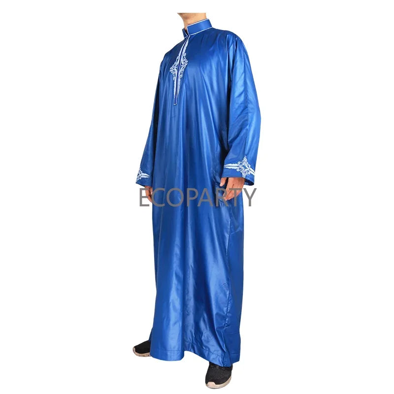 2023 New Spring Long Sleeve Aman Abaya 1Piece for Men Kaftan Pakistan Muslim Saudi Arabia Islam Clothing Prayer Clothing Robe