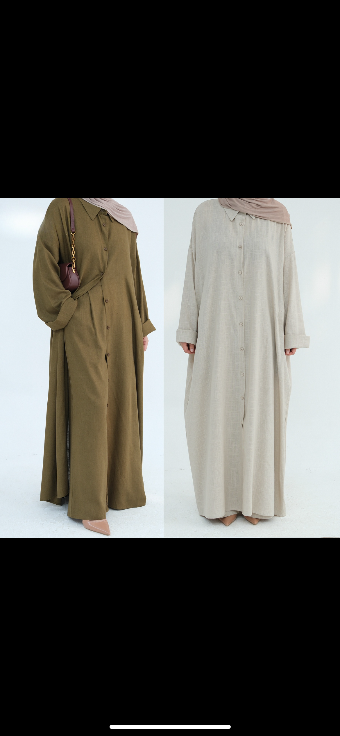 Two-Piece Cotton Linen Abaya Set