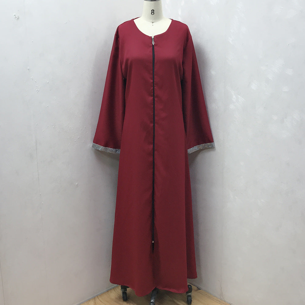 Middle East Dubai Turkey Jalabiya Zipper Cardigan Robe