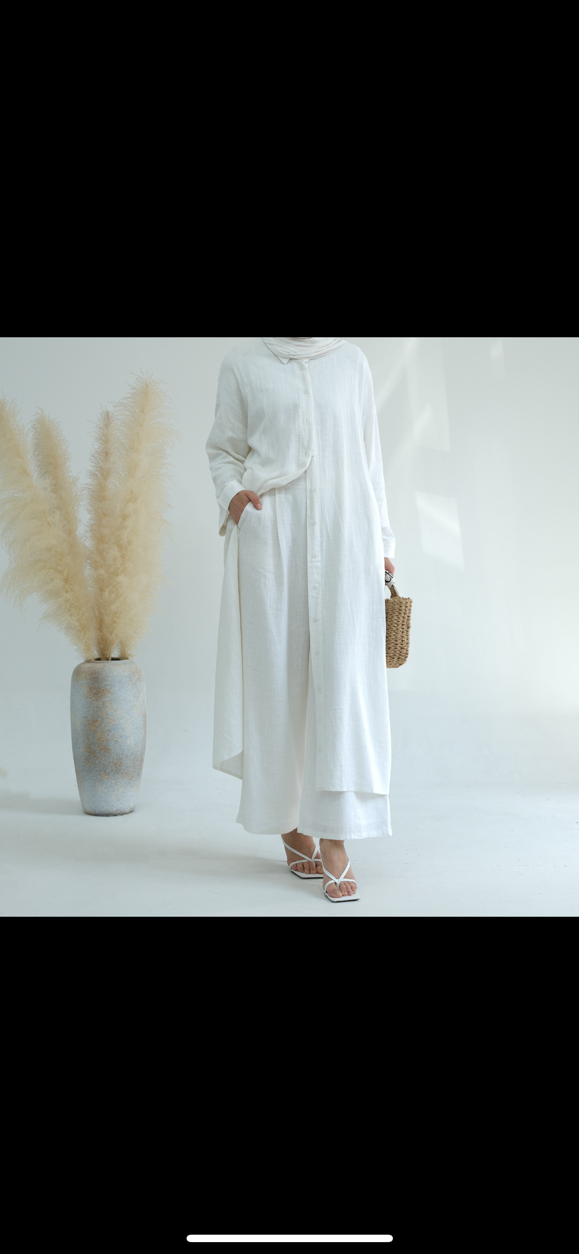 Two-Piece Cotton Linen Abaya Set