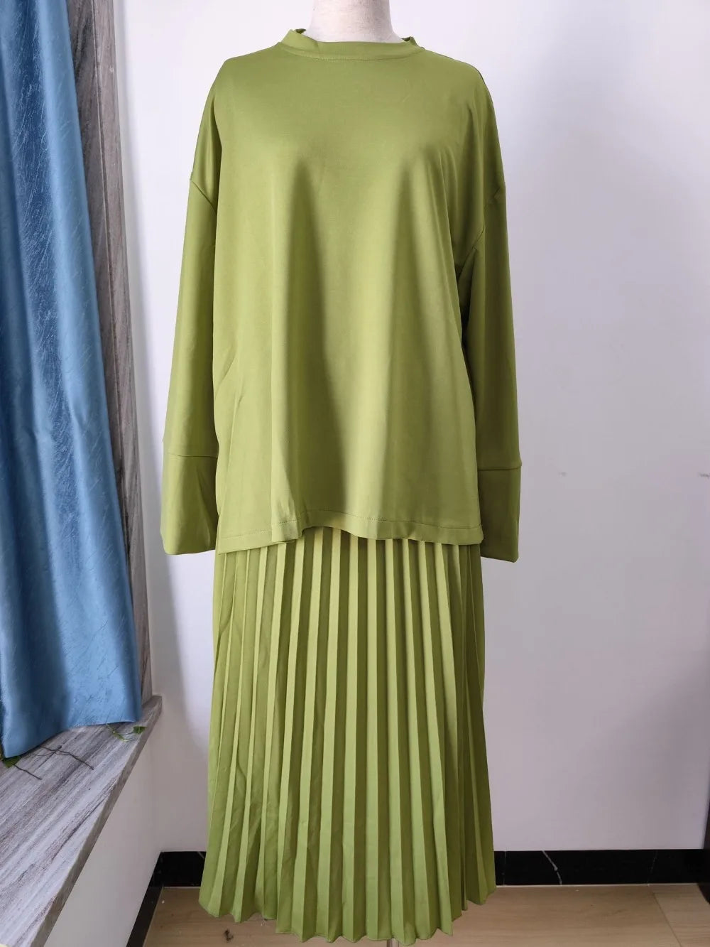 Eid Muslim Two Piece Set Women Top Long Skirt Suit Ramadan Morocco Dubai Islam Casual Ensemble Femme Arabic Skirts Outfits 2024